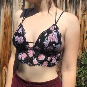 flower, laced, bralette from Pink